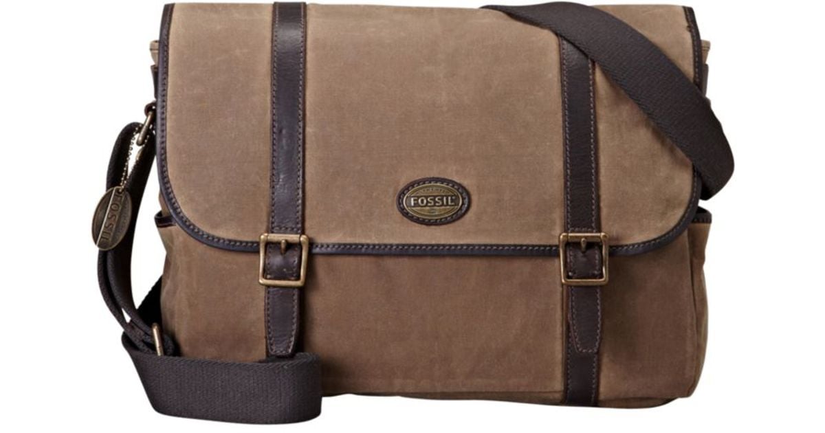 Lyst Fossil Estate Waxed Canvas East West Messenger Bag In Natural Lyst Fossil Estate Waxed Canvas East West Messenger Bag In Natural For Men