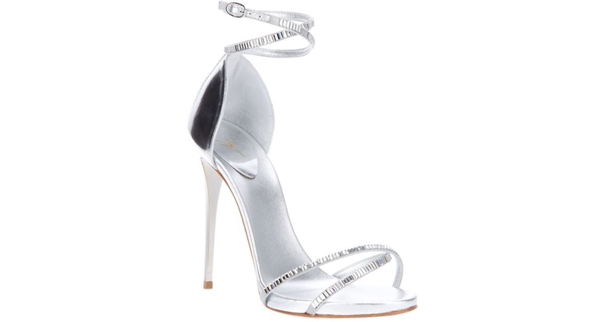 silver giuseppe zanotti heels