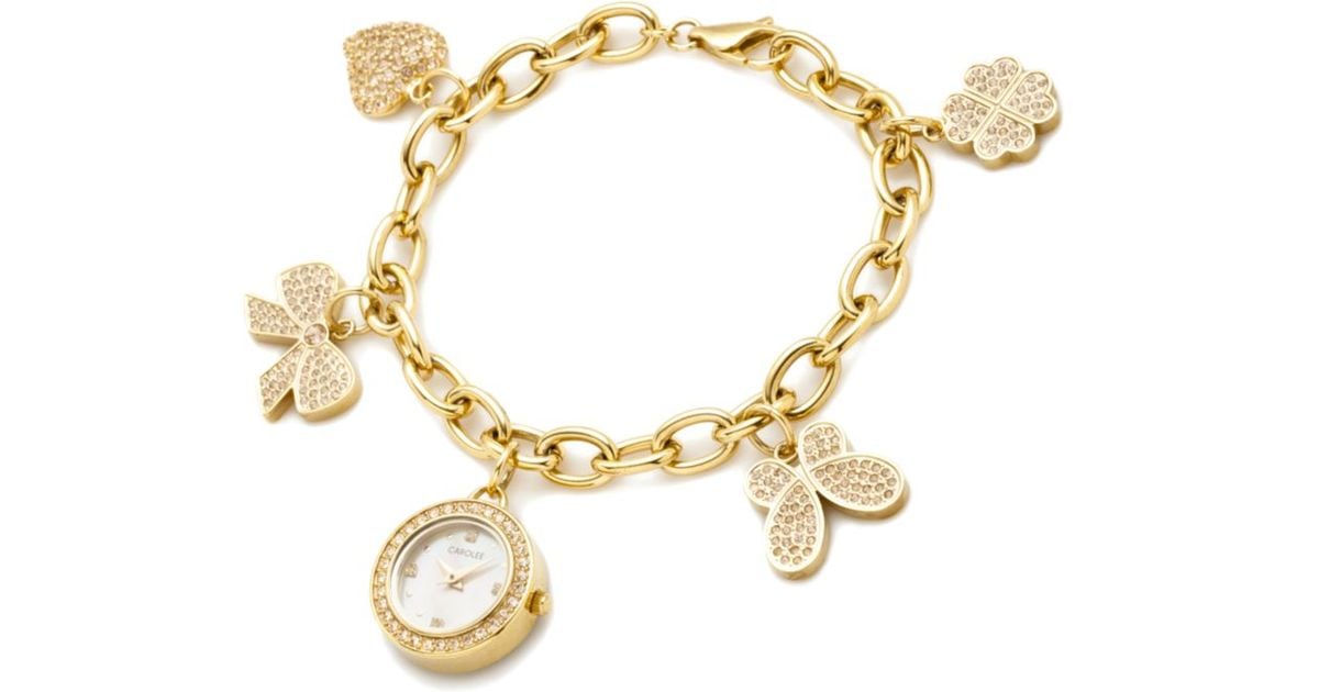 Lyst Carolee Womens Gold Tone Stainless Steel Charm Bracelet 22mm Lyst Carolee Womens Gold Tone Stainless Steel Charm Bracelet 22mm In Metallic