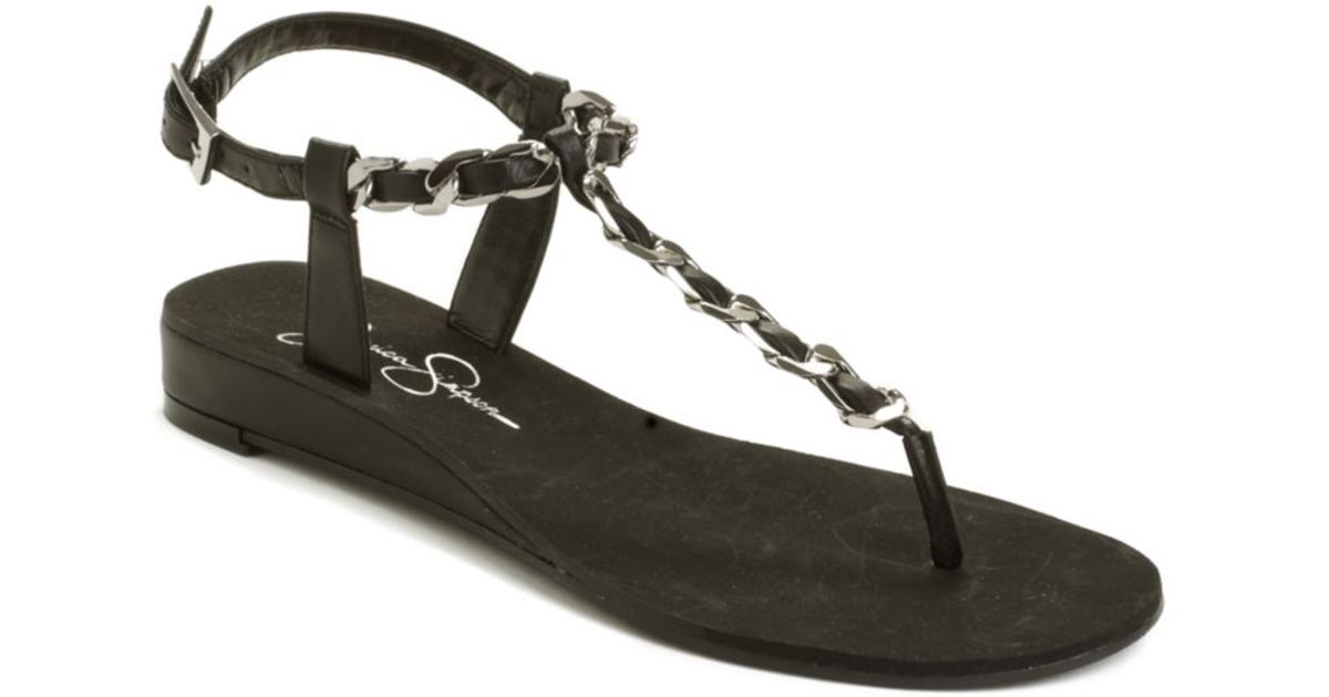 Black and silver flat sandals Clearance