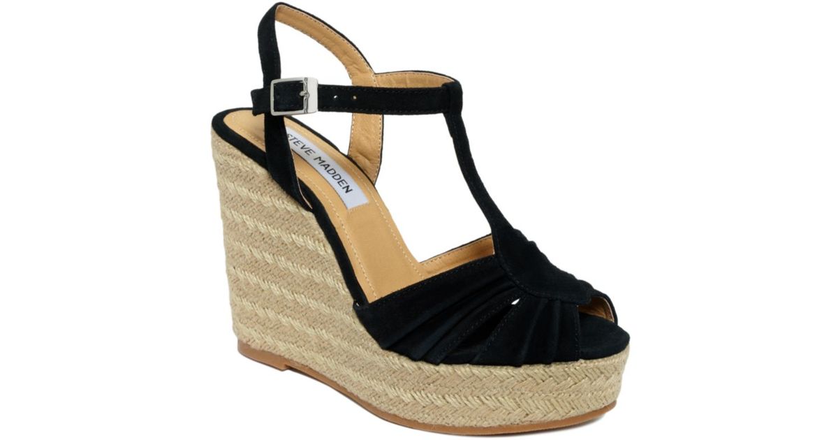 steve madden black wedges