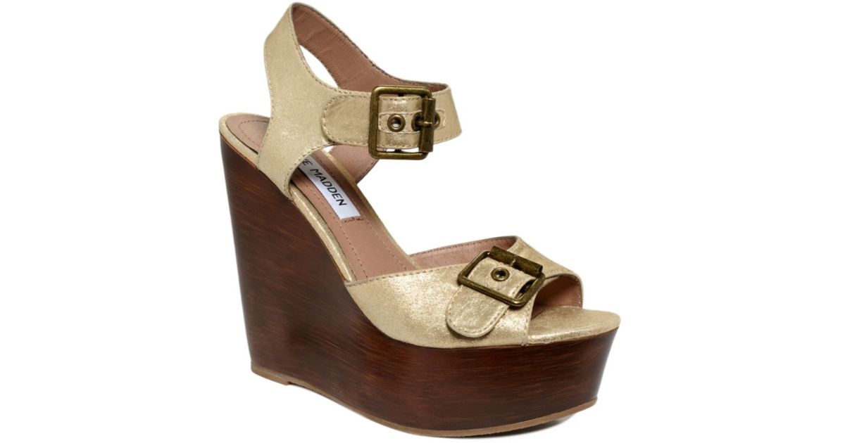 steve madden gold wedge sandals