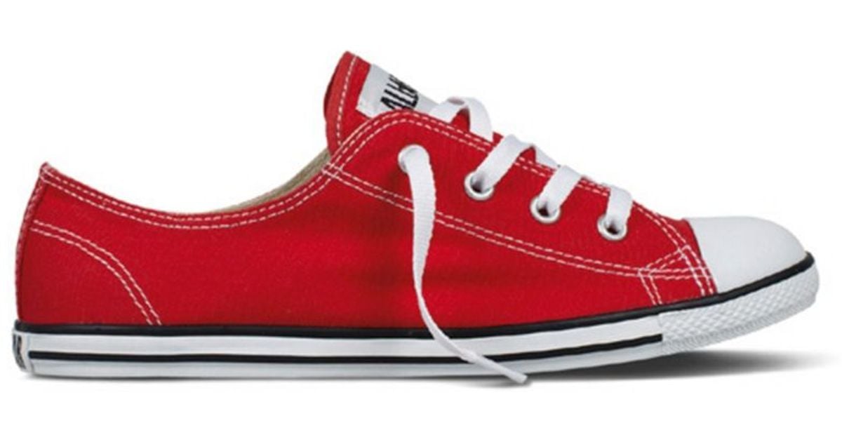 red dainty converse