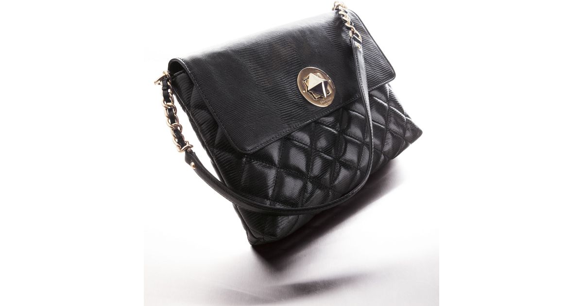 kate spade black quilted shoulder bag