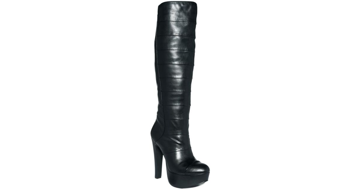 Jessica Simpson Aura Platform Boots in Black | Lyst