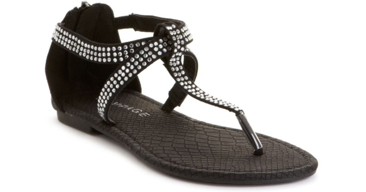 black and silver sandals flat