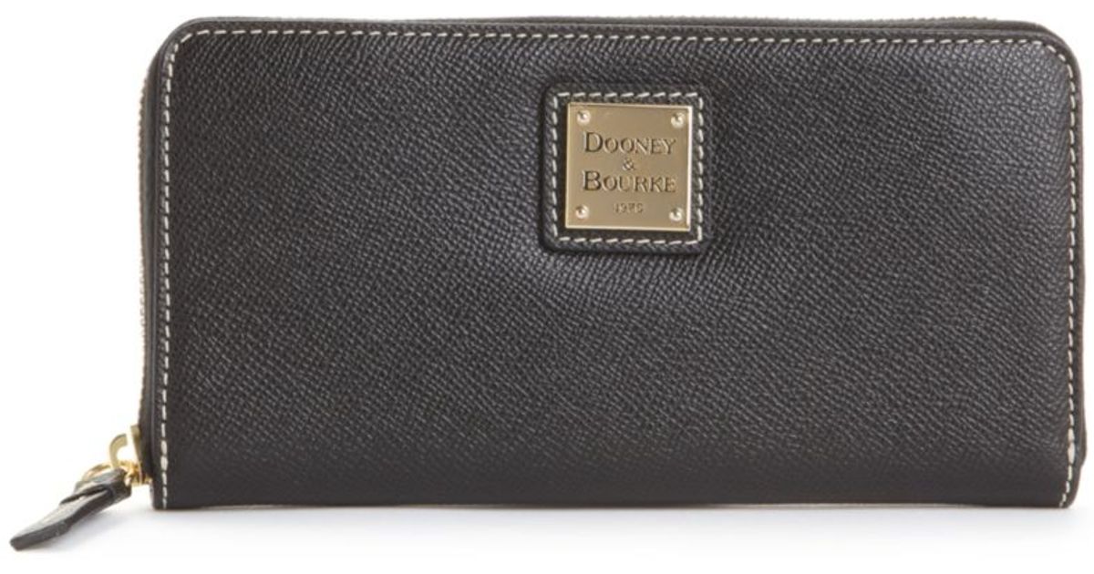 Dooney & Bourke Large Zip Around Wallet in Black - Lyst