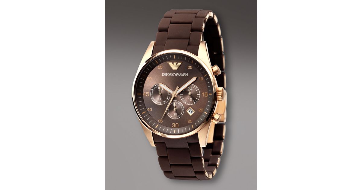 emporio armani bronze watch