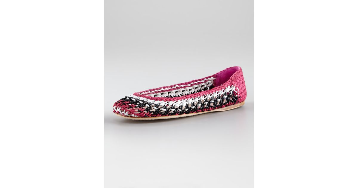 prada woven flats