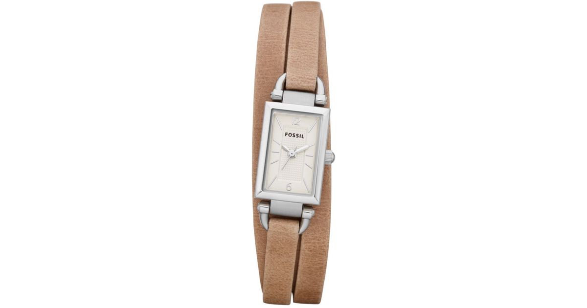 Fossil Womens Sand Leather Triple Wrap 