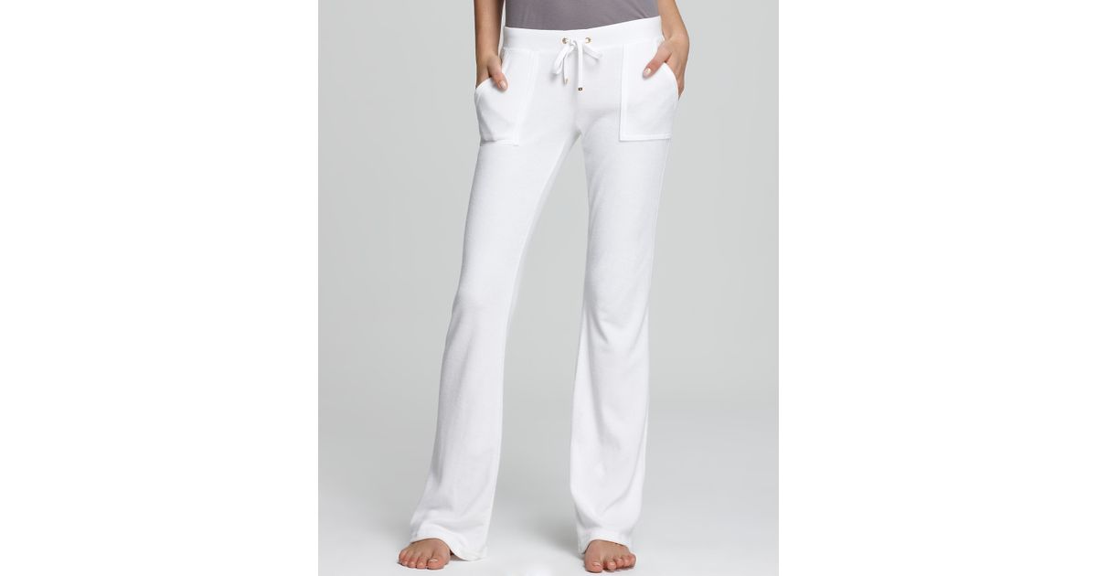 Juicy Couture Terry Flare Leg Pants in White Lyst
