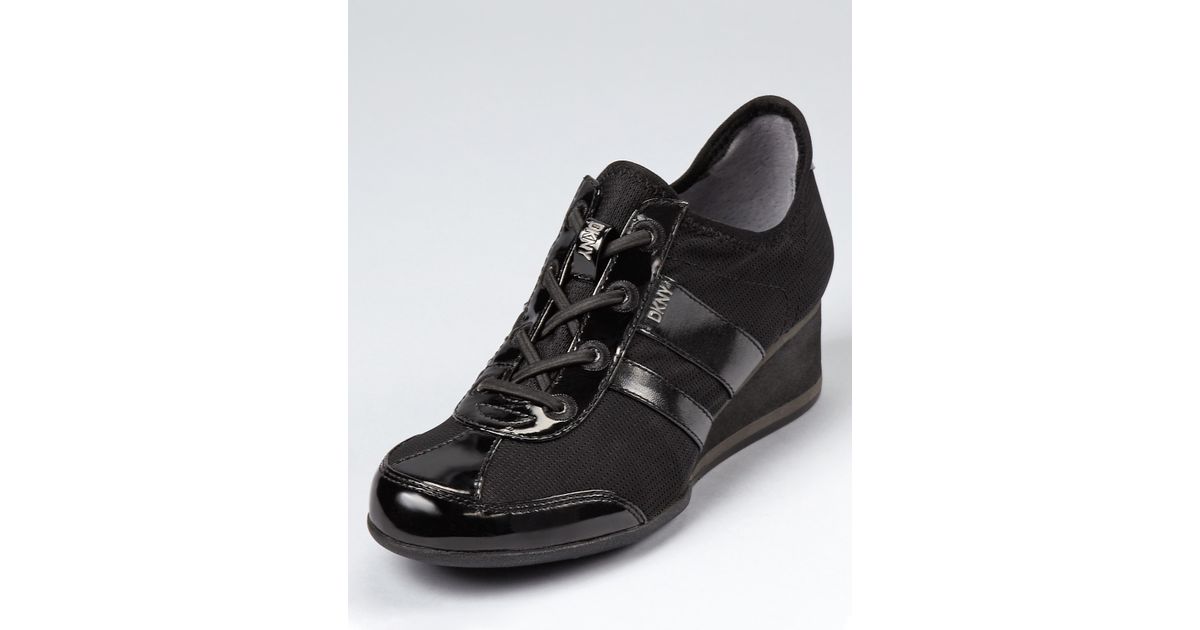 DKNY Raina Slip On Wedge Sneakers in Black | Lyst