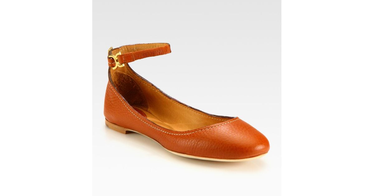 chloe leather ballet flats