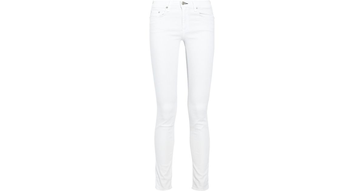 rag and bone high rise white jeans