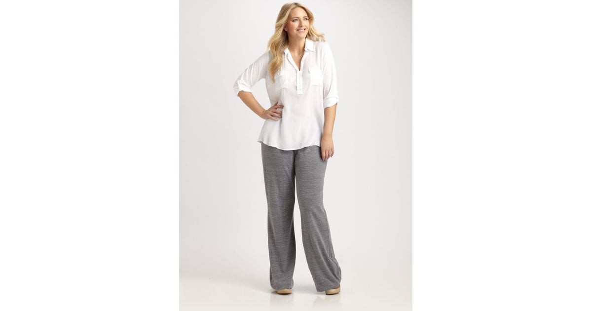 Splendid Flare Sweatpants in Grey (Gray) - Lyst