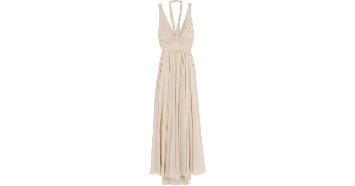Lyst - Elie saab Halter and Strap Gown in Natural