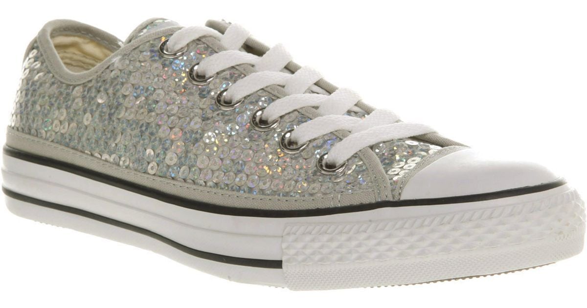 converse silver glitter sneakers