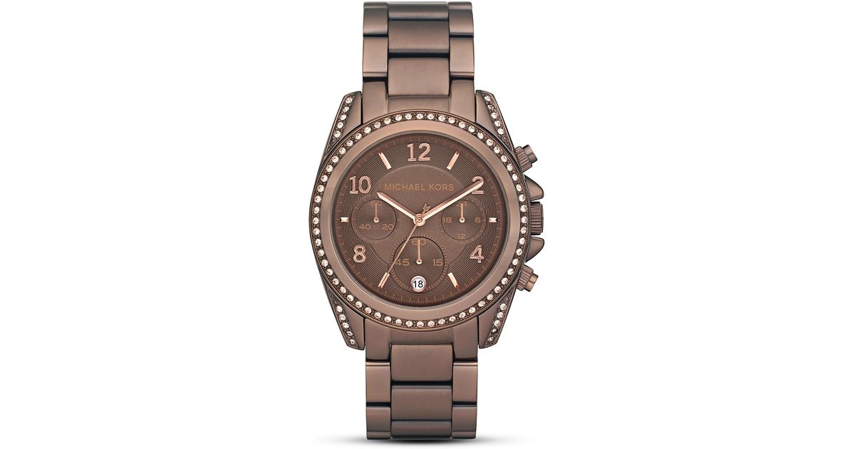 Michael Kors Michael Womens Round Chocolate Brown Watch Dial 39mm - Lyst