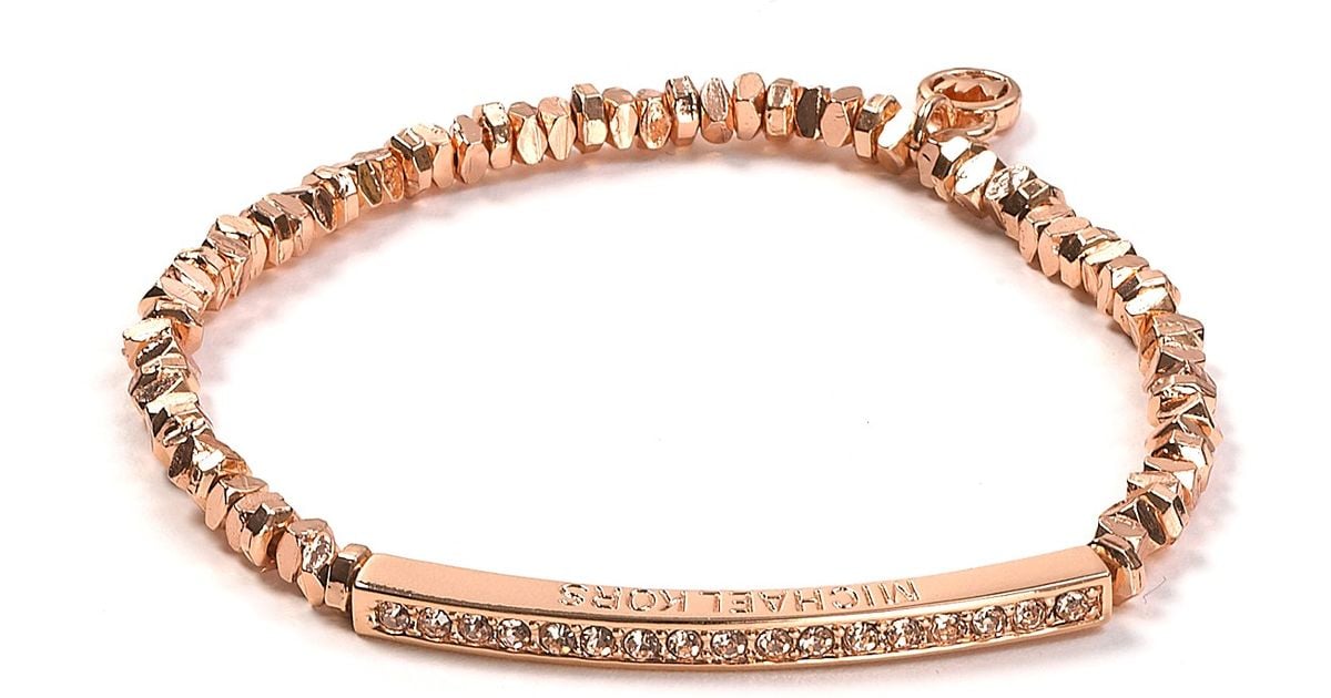 michael kors rose gold beaded bracelet