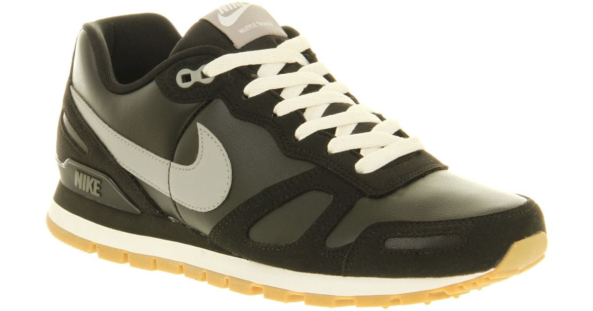 Nike Air Waffle Trainer Black Leather for Men - Lyst