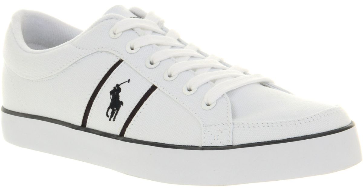 Polo Ralph Lauren Pure White Canvas Bolingbrook Sneakers for Men - Lyst