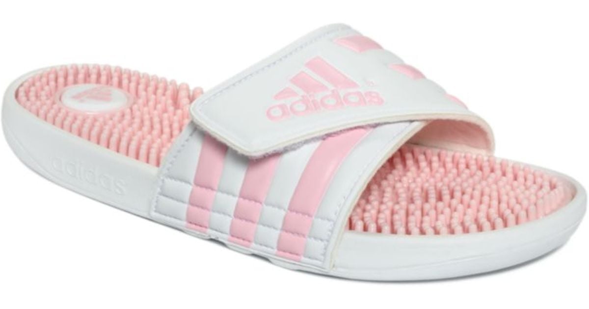 womens pink adidas sliders