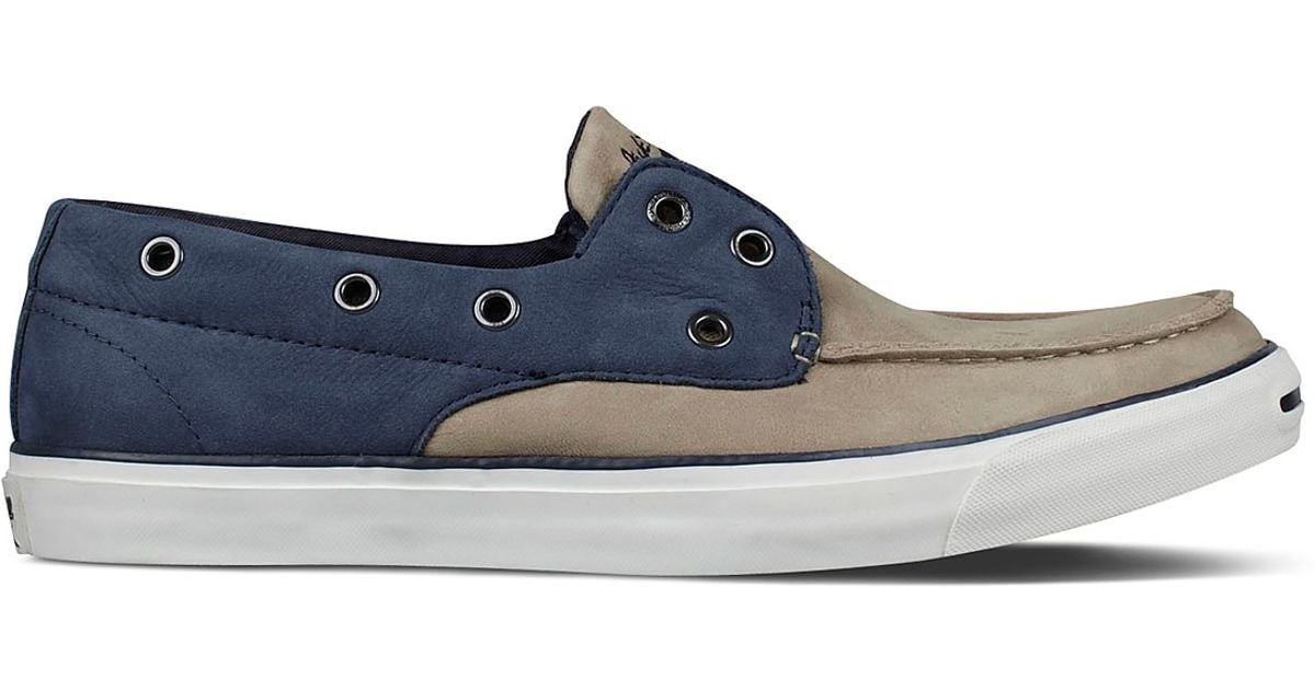 Converse Jack Purcell Boat Shoe Loafers in Tan Navy (Blue) for Men - Lyst