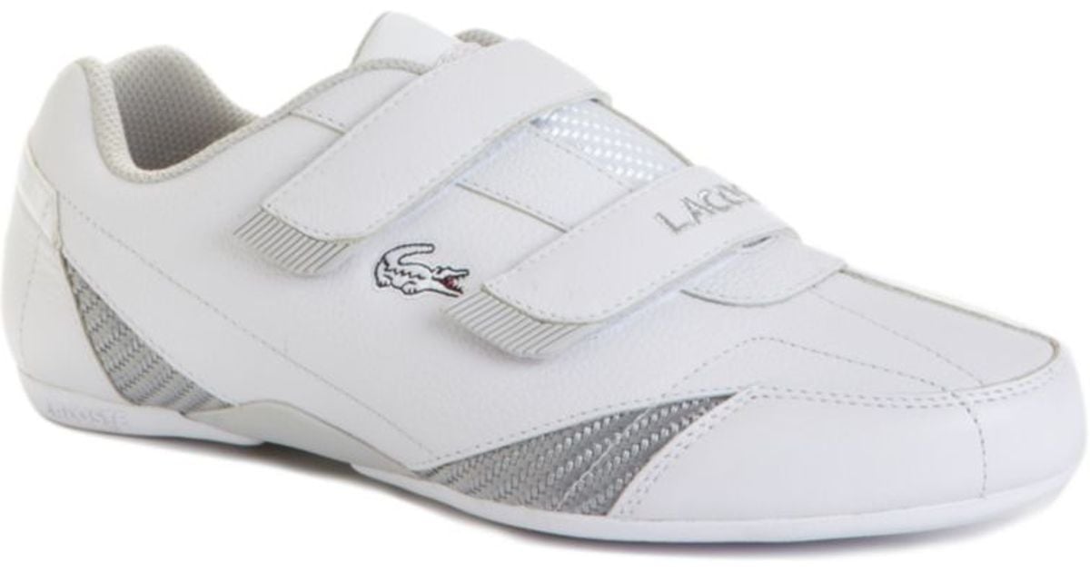 lacoste white velcro shoes
