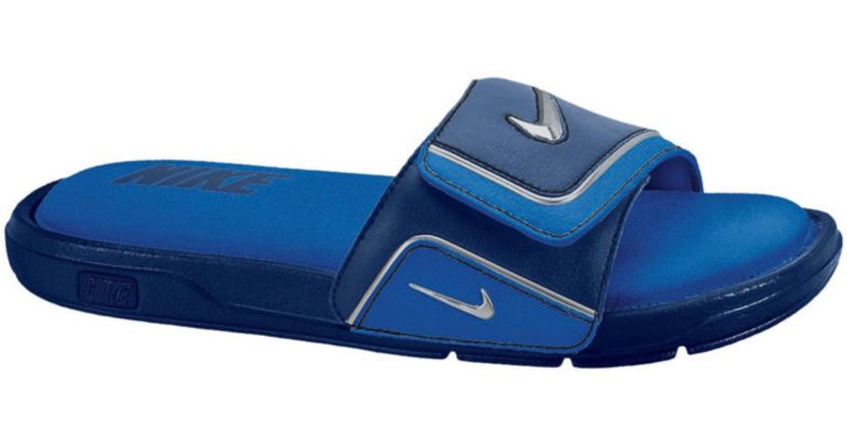 Nike Comfort Slides in Blue/Metallic Grey (Blue) for Men - Lyst