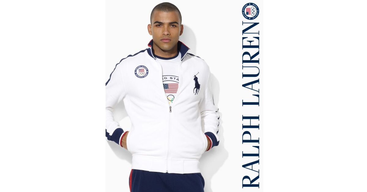 Ralph Lauren Big and Tall Team USA Olympic Fullzip Stretch Mesh Jacket in  White for Men | Lyst