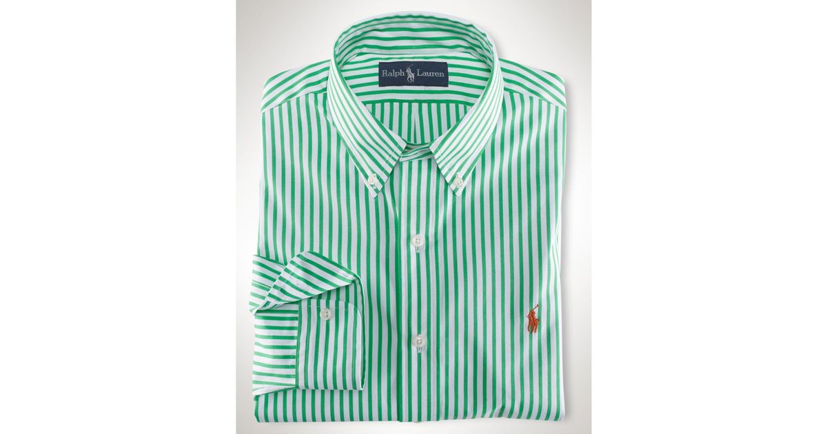Ralph lauren green striped shirt online
