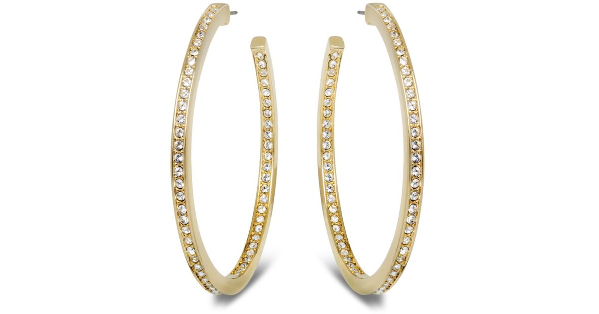Swarovski gold hoops clearance