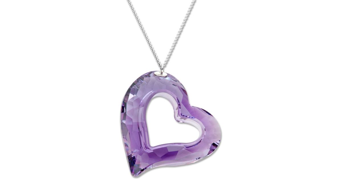 Swarovski Lilac Crystal Love Heart Pendant in Purple - Lyst