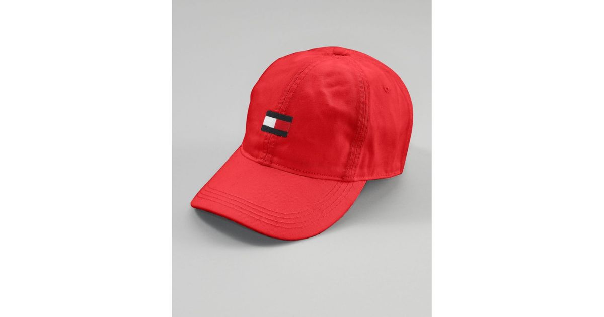 red tommy hilfiger hat
