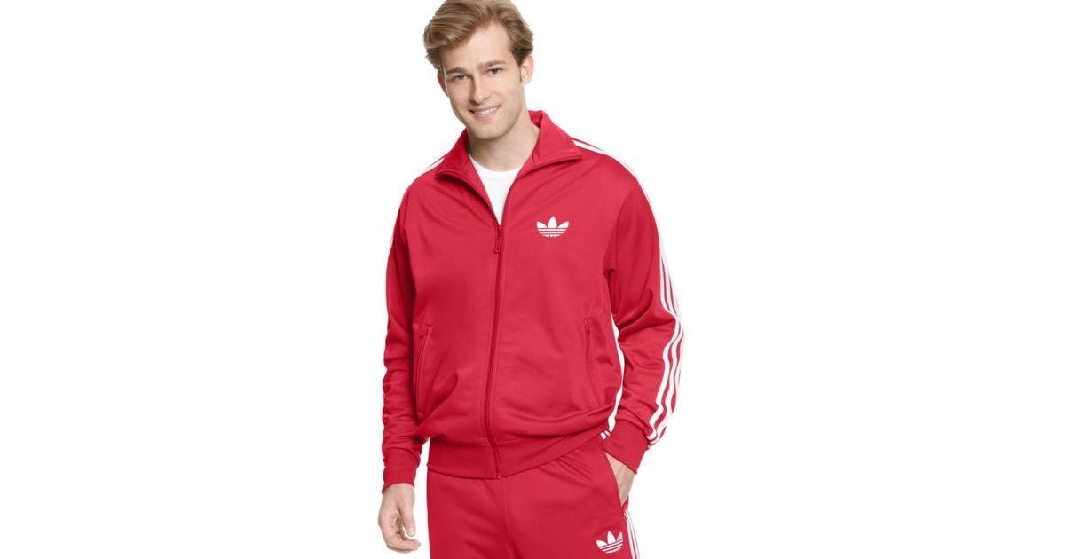 adidas firebird track jacket red