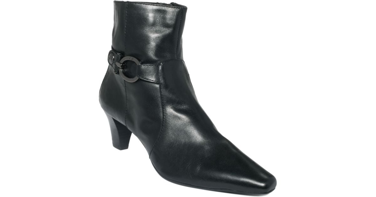 anne klein black leather boots