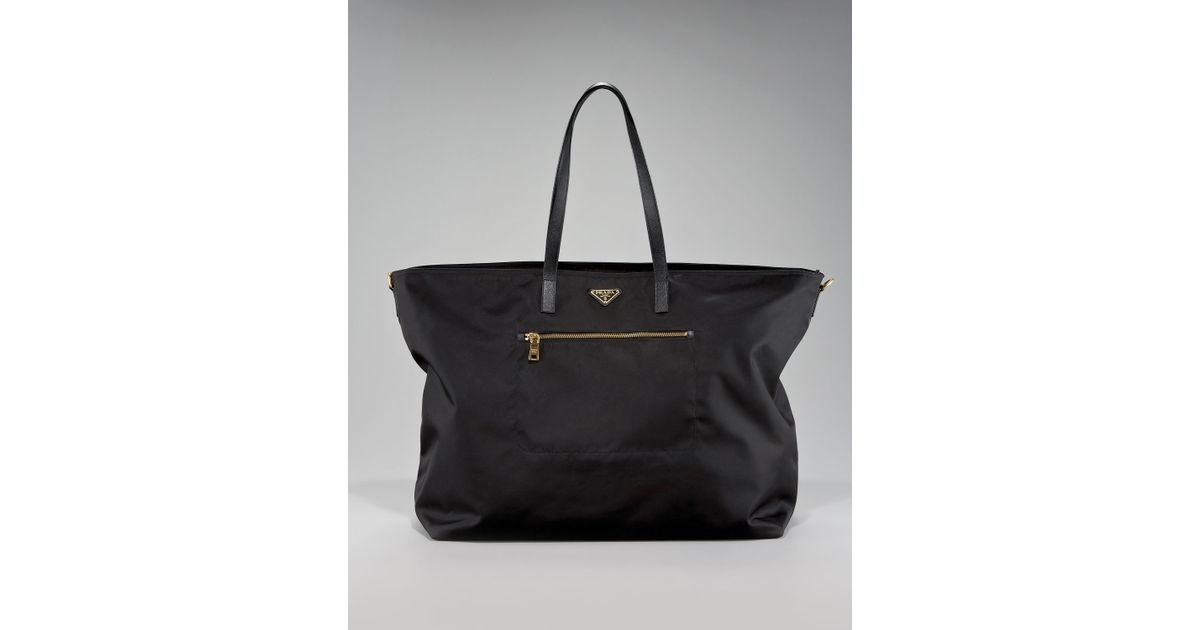 Prada Vela Tote in Black (nero (black)) | Lyst