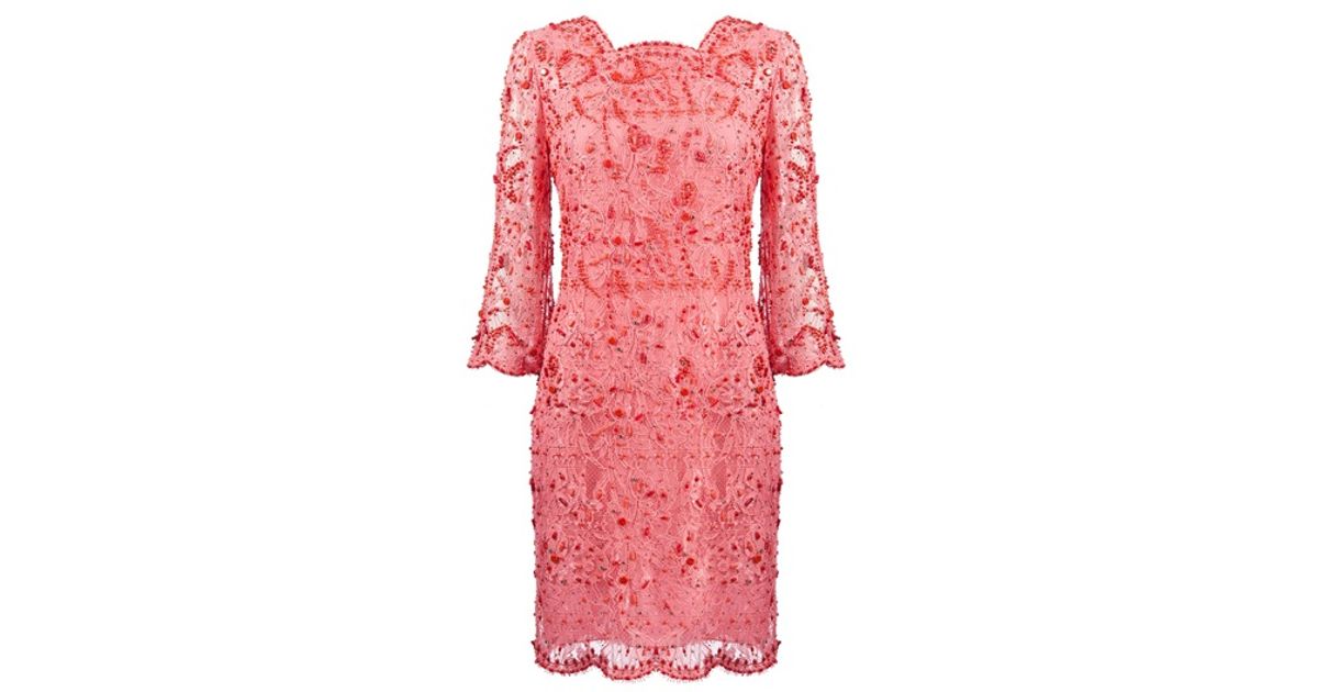 Lyst - Emilio pucci Beaded Lace Dress in Pink