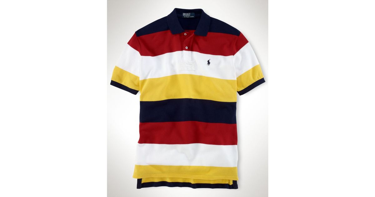 Men's Big & Tall Polo Shirt 3XLT White & Dark Sapphire Stripes NWT
