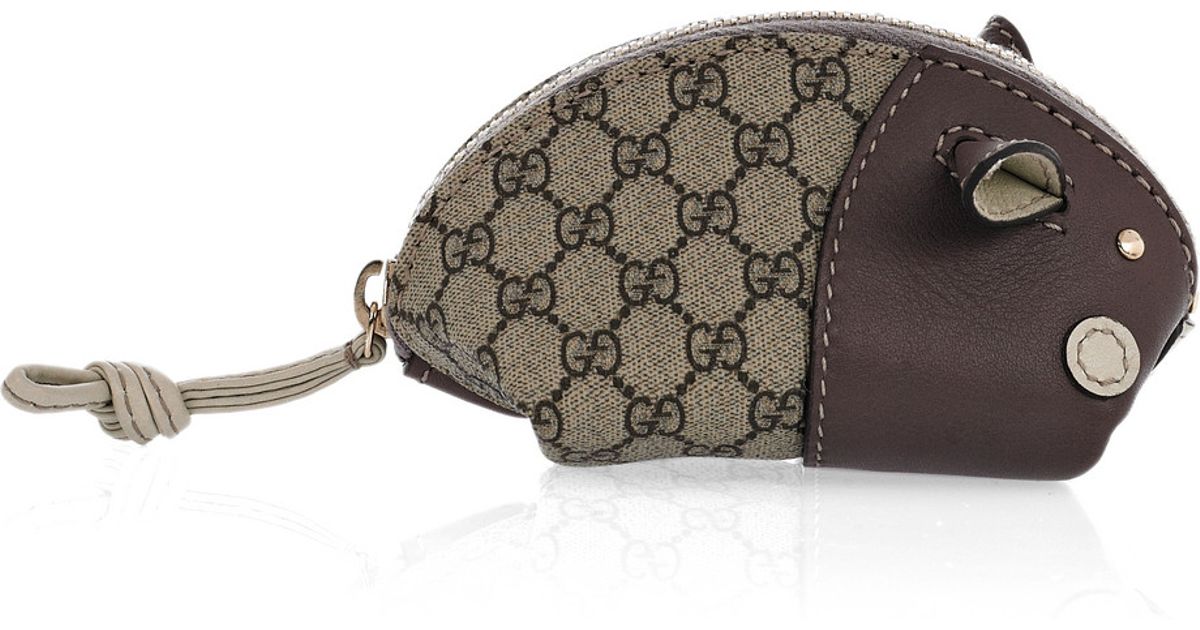Gucci Leather and Canvas Mouse Purse in 