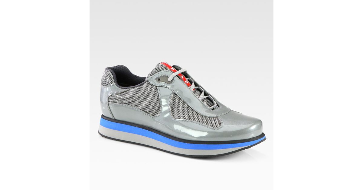 prada americas cup grey suede