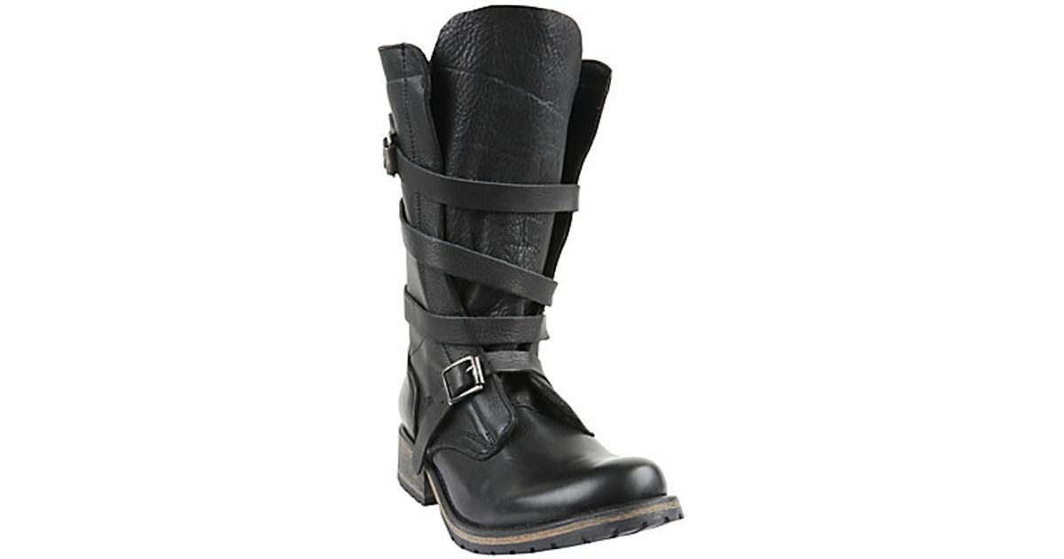 Steve Madden Banddit Leather Boots in Black Leather (Black) - Lyst