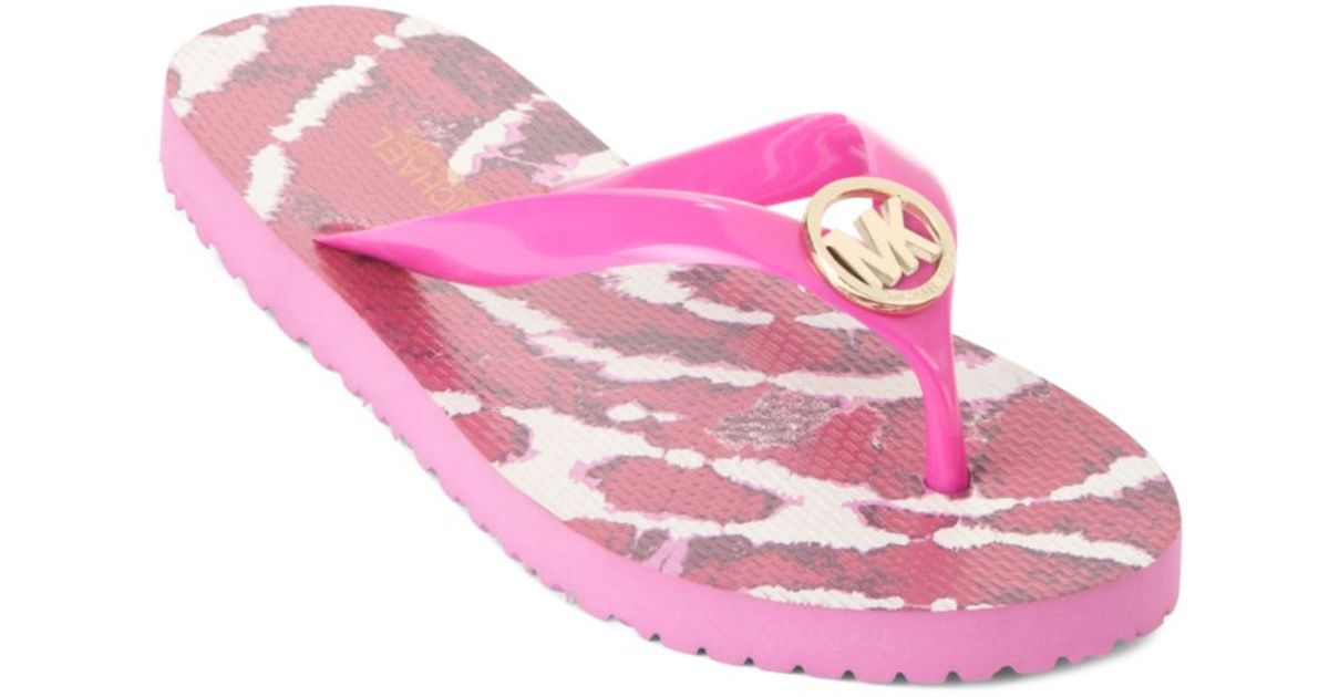 michael kors pink flip flops