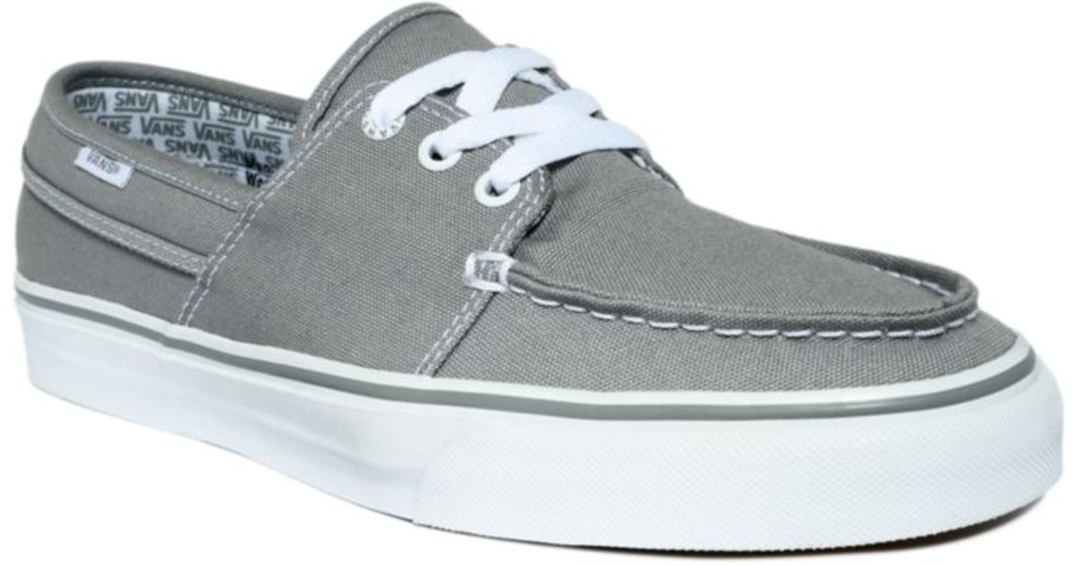 grey canvas boat shoes
