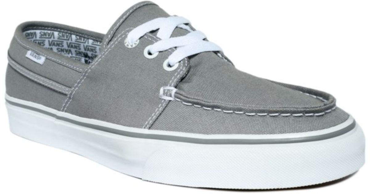 vans boat shoes grey