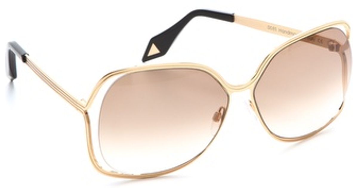 Victoria Beckham Butterfly Sunglasses in Gold (Metallic) - Lyst