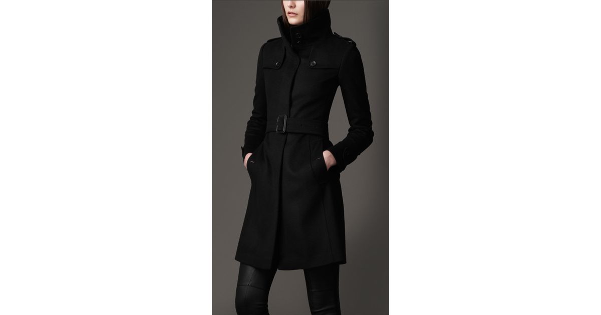 long black fitted coat