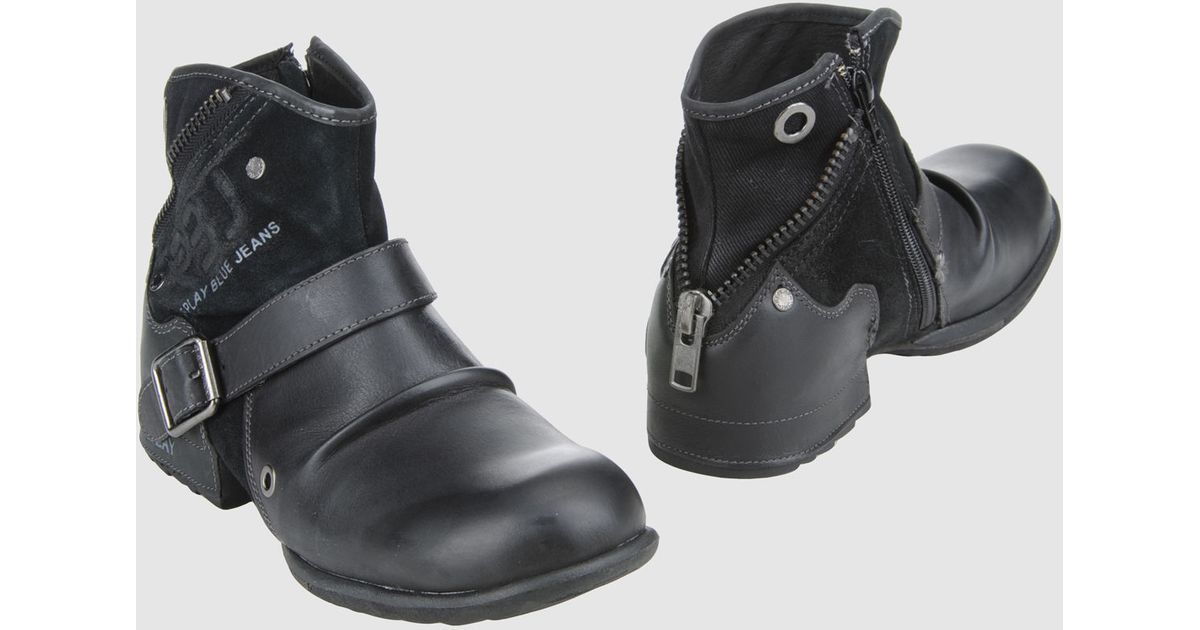 replay blue jeans shoes