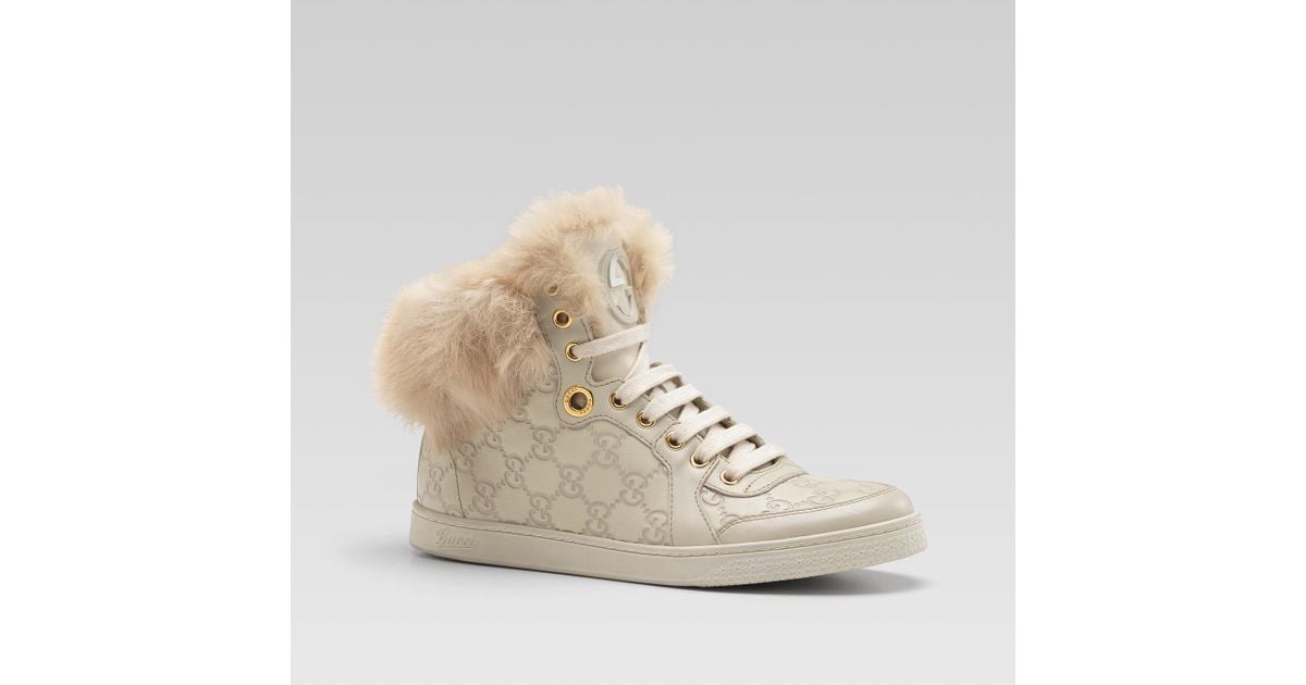gucci fur trainers
