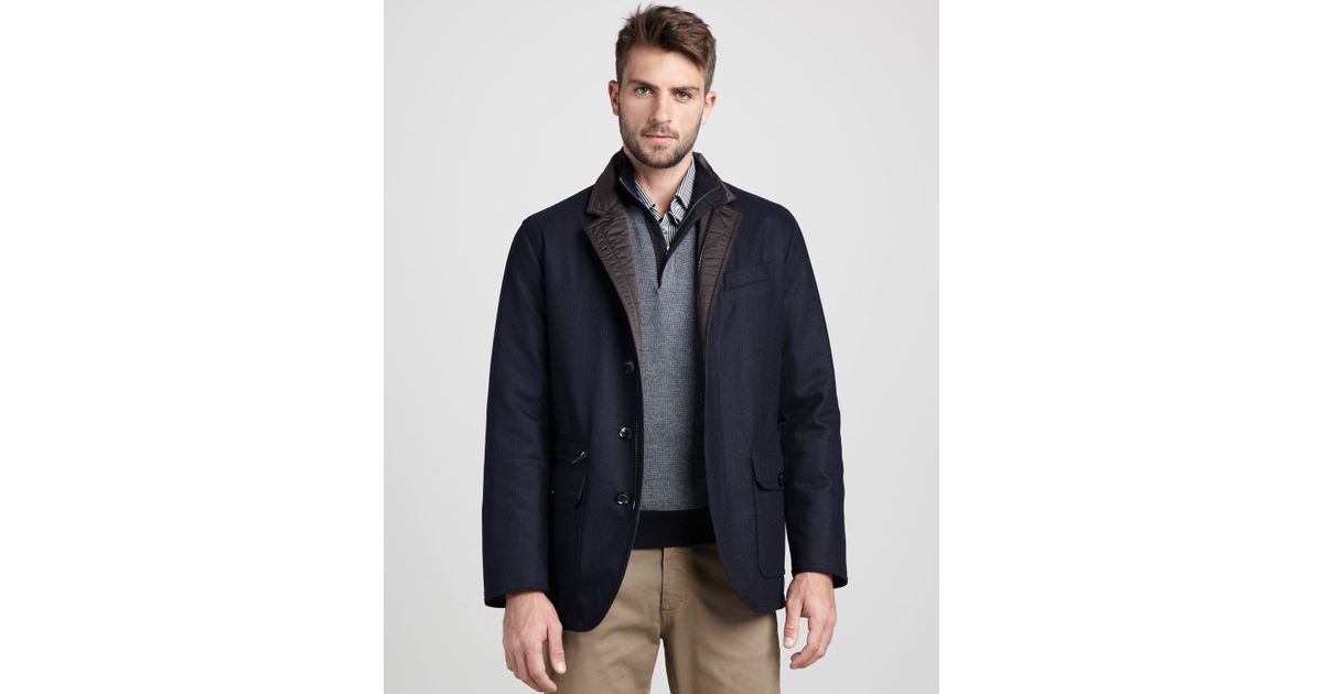 Ermenegildo Zegna Reversible Jacket In Blue For Men Lyst